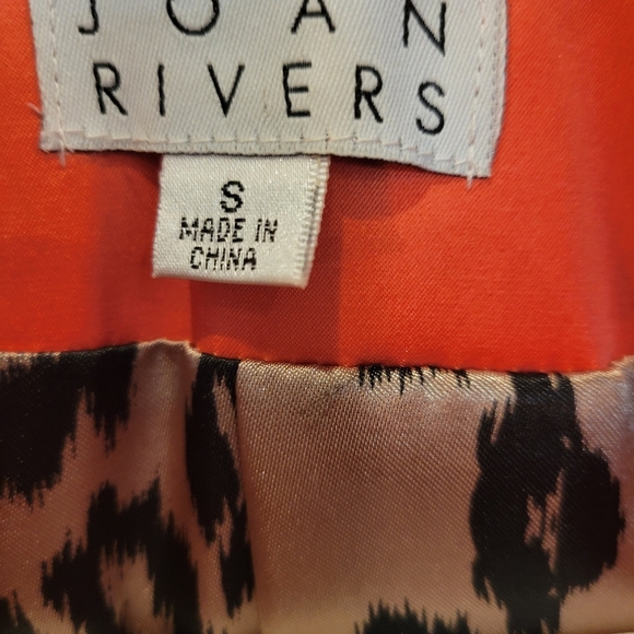 Joan Rivers 3/4 Trench Coat Bright Orange Leopard Lining With Belt Small - Picture 3 of 15